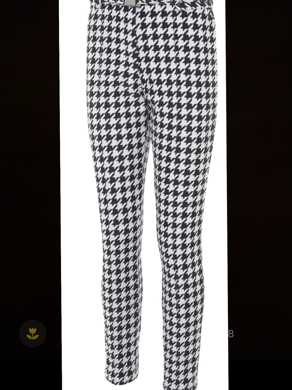 My Sunday ski SALOLM Houndstooth Slim Leg ski Pants - Black & White